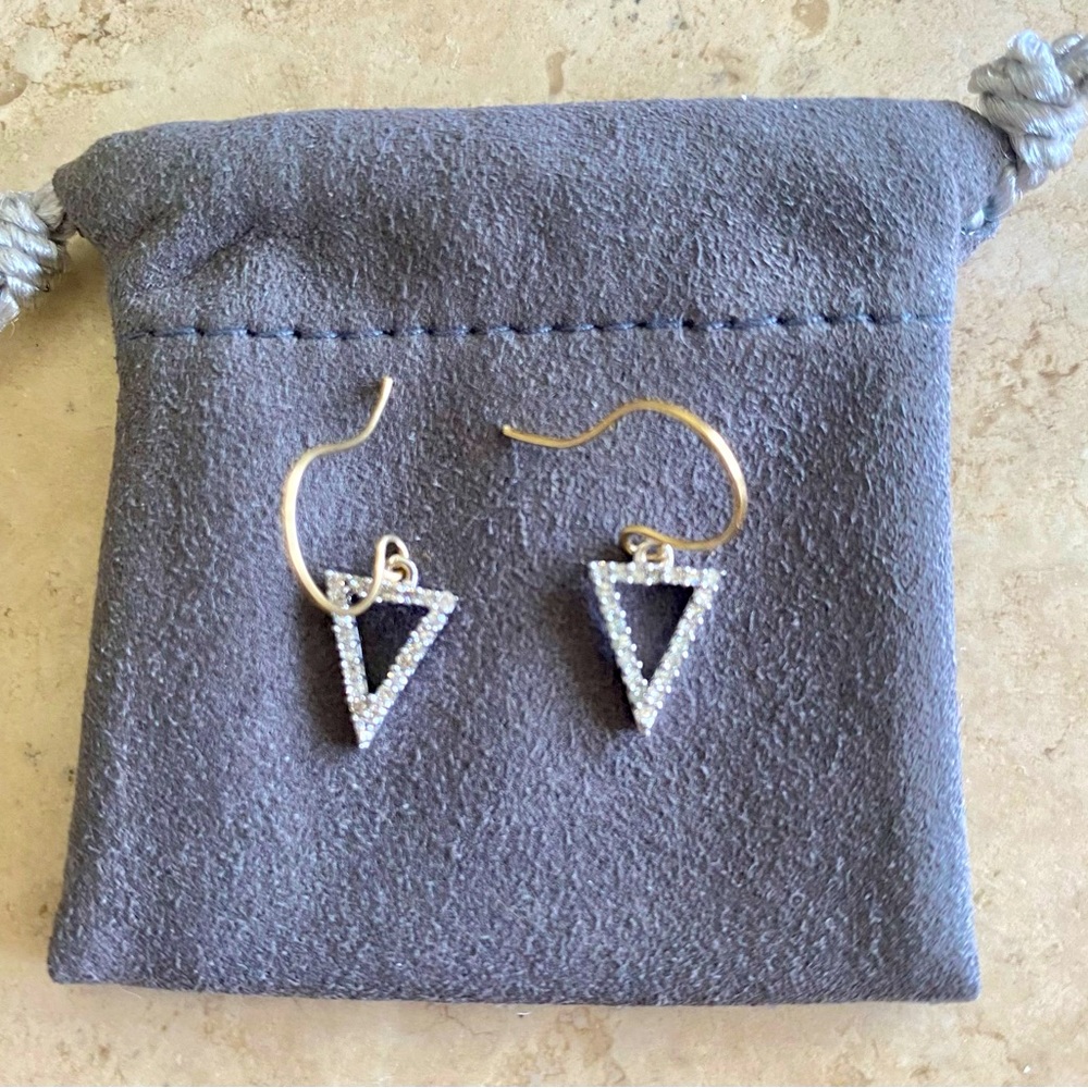 Elegant Gold and Silver Triangle Earrings